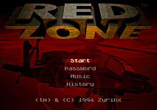 Red Zone Title Screen